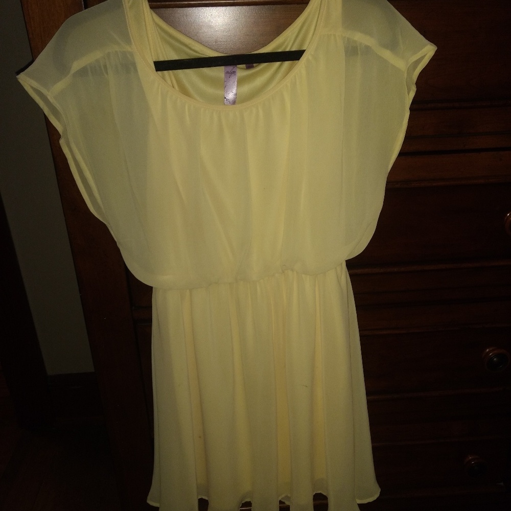 Francesca's "Alya" yellow chiffon dress